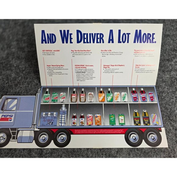 Pepsi Truck-Shaped Advertising Brochure with Beverage Lineup Display - Picture 2 of 9